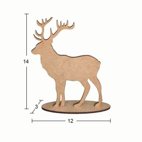 Yılbaşı Geyik 14x12cm Kaideli Ahşap Obje Yılbaşı Geyik 14x12cm Kaideli Ahşap Obje