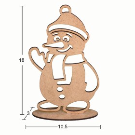 Yılbaşı Kardan Adam 18x10cm Kaideli Ahşap Obje Yılbaşı Kardan Adam 18x10cm Kaideli Ahşap Obje