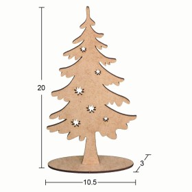 Yılbaşı Ağacı 21x10cm Kaideli Ahşap Obje Yılbaşı Ağacı 21x10cm Kaideli Ahşap Obje