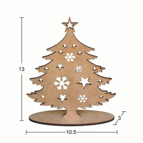 Yılbaşı Ağacı 13x10cm Kaideli Ahşap Obje Yılbaşı Ağacı 13x10cm Kaideli Ahşap Obje