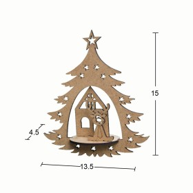 Yılbaşı Boyutlu Çam Ağacı 15x13x4 cm Ahşap Obje Yılbaşı Boyutlu Çam Ağacı 15x13x4 cm Ahşap Obje