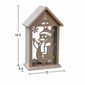 Yılbaşı T-Ligt Mumluk Ev Kardan Adam 19x12x6 cm Ahşap Obje Yılbaşı T-Ligt Mumluk Ev Kardan Adam 19x12x6 cm Ahşap Obje