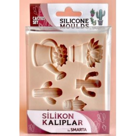 Smarta Silikon Kalıp 10x13cm - Kaktüs Seti