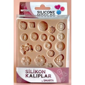 Smarta Silikon Kalıp 10x13cm - Düğme Seti