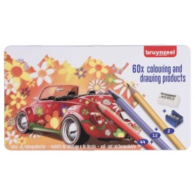Bruynzeel Retro Beetle Kuru Boya Kalemi Metal Kutu 60 Parça Set Bruynzeel Retro Beetle Kuru Boya Kalemi Metal Kutu 60 Parça Set