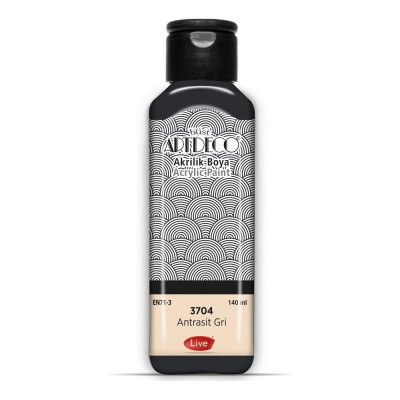 3704 Antrasit Gri Artdeco Yeni Formül Akrilik Boya 140 ml