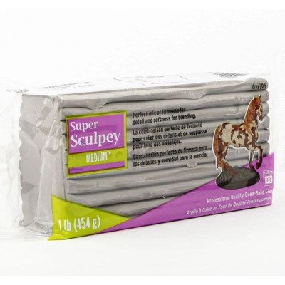 Super Sculpey Medium Fırınlanabilir Model Hamuru Gri 454gr.