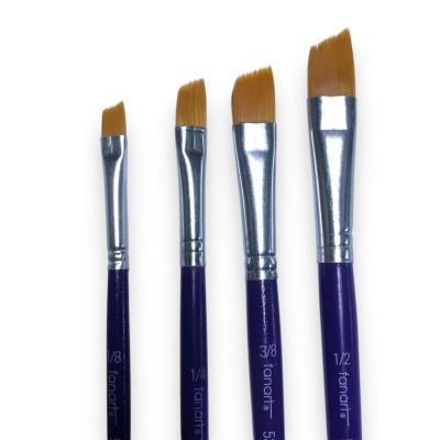 Fanart Academy Seri 538C Sentetik Kıl Kesik Yassı Fırça SETİ