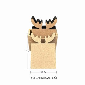 Kare Geyik Bardak Altlığı 6'lı Ahşap Obje Kare Geyik Bardak Altlığı 6'lı Ahşap Obje
