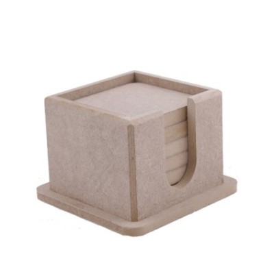Kare Bardak Altlığı 10x10x7cm Ahşap Obje