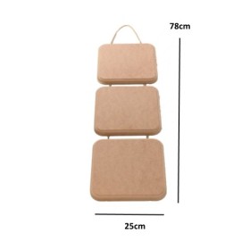 KARE ipli Pano 3'lü Ahşap obje 25x78cm