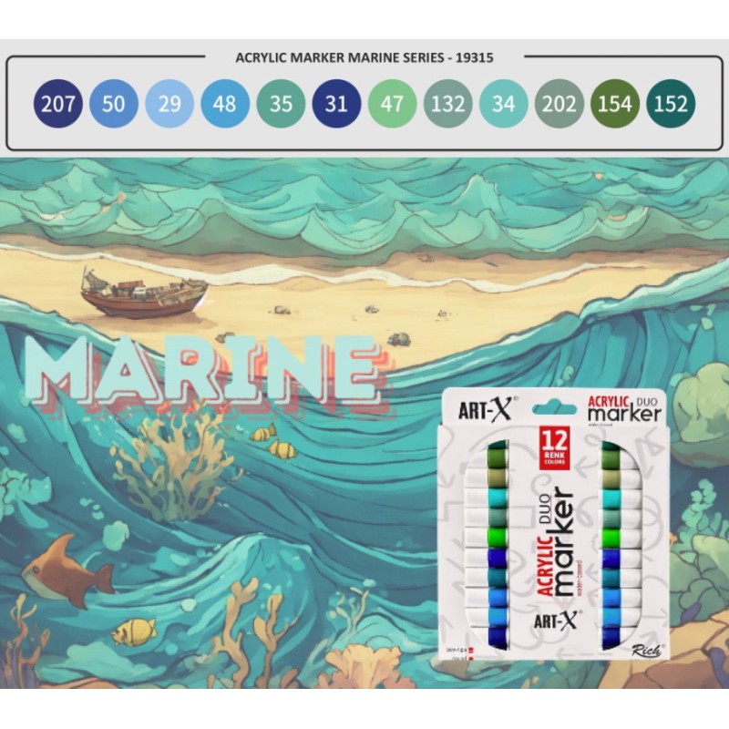 ART -X ACRYLIC MARKER MARINE SERIES