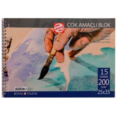 Talens Çok Amaçlı Resim Bloğu 200 gr 15 yp 25x35 cm