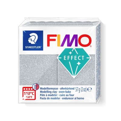 Staedtler Fimo Effect Polimer Kil 812 Simli (Glitter) GÜMÜŞ