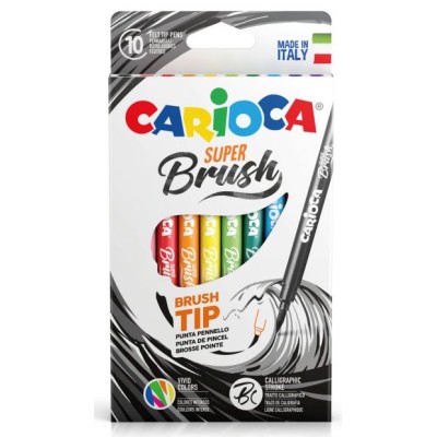 Carioca Super Brush Fırça Uçlu Keçeli Boya Kalemi 10'Lu