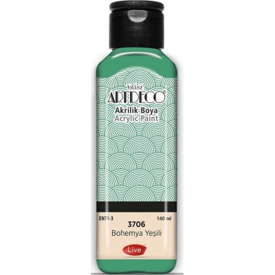 3706 Bohemya Yeşili Artdeco Yeni Formül Akrilik Boya 140 ml