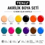 Texco Akrilik Boya Seti 12 Renk 130ml Özel Renkler