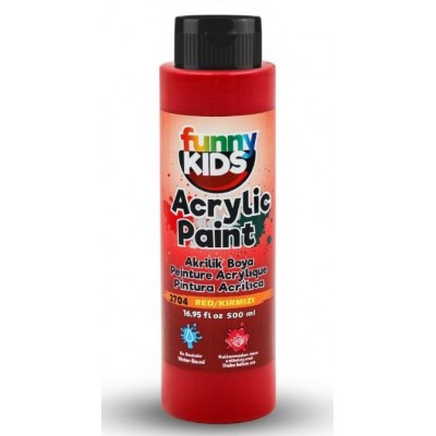 Funny Kids Akrilik Boya 500cc - KIRMIZI