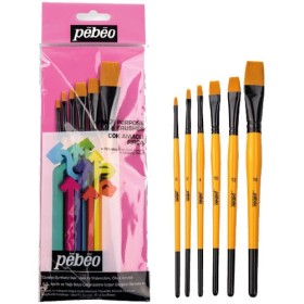 Pebeo 6'lı Düz Fırça Seti (0-2-4-10-12-18) 